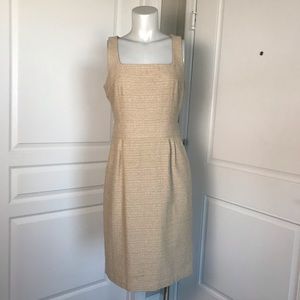 BANANA REPUBLIC TAN TWEED SLEEVELESS DRESS‎